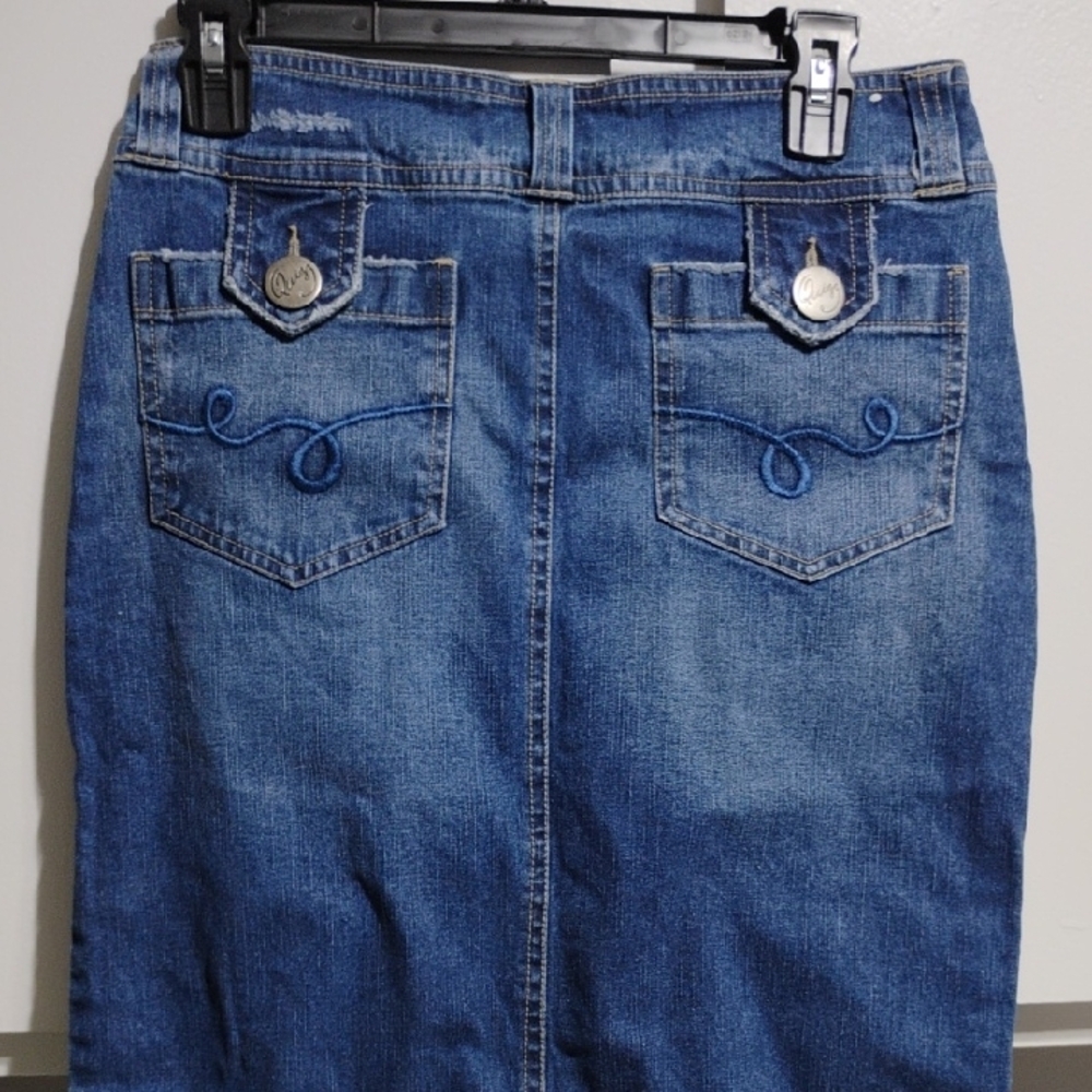 SALE! Quizz New York Vintage Classic Blue Denim A-Line Skirt Sz.5/6 (XX-55) - Picture 6 of 13